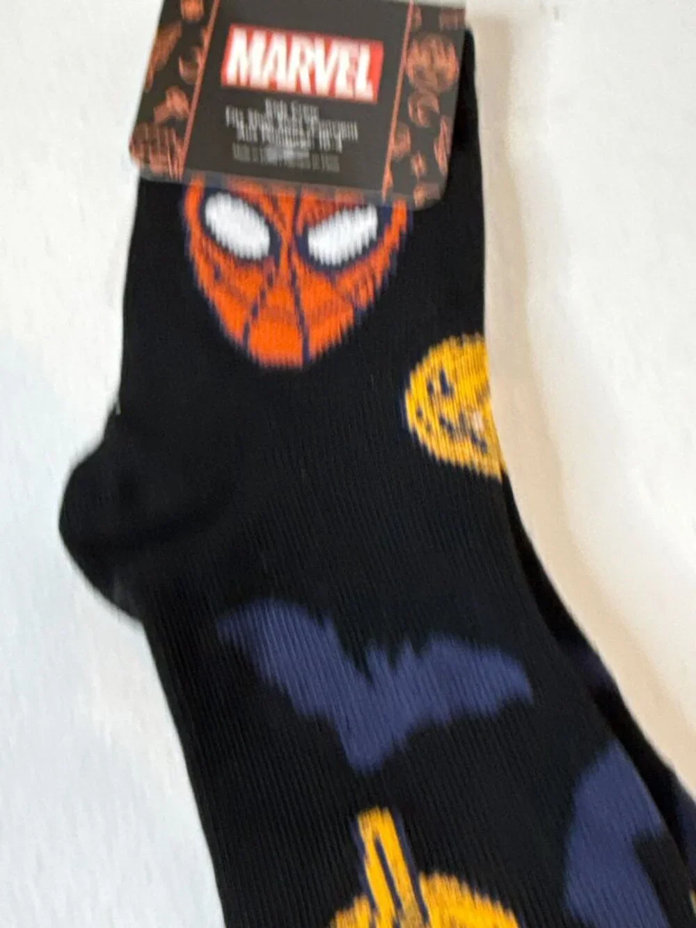 Marvel Spider-Man Kids Crew Socks Black Shoe Size 10-4 New